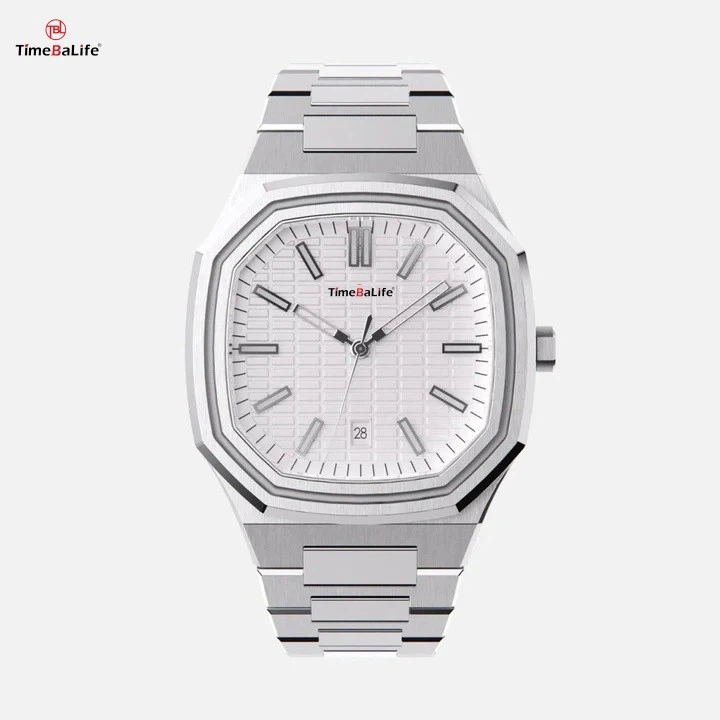 Sudraba kvarca vīriešu pulkstenis Pilns nerūsējošais tērauds