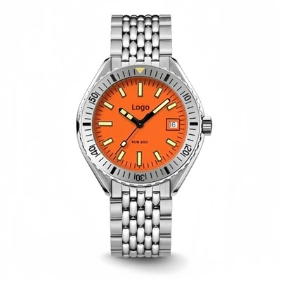 42 MM Hermès oranžā ciparnīca 20 ATM niršanas automātiskie mehāniskie pulksteņi, pielāgoti
