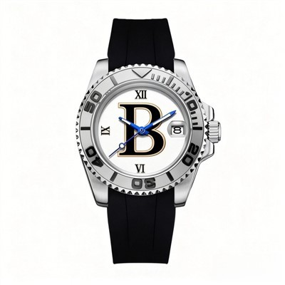 OEM pielāgota logotipa 40 MM mehāniskais pulkstenis vīriešiem, silikona siksniņa