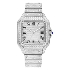 VVS Moissanite Mens Diamond Iced Out plaukstas pulksteņi