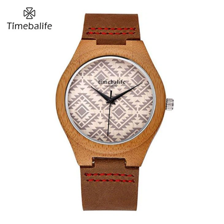 Vīriešu ādas koksnes Watch
