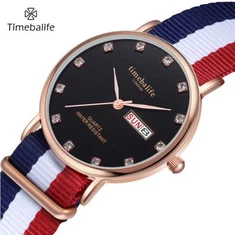 Valentīna kvarca neilona siksnas Watch